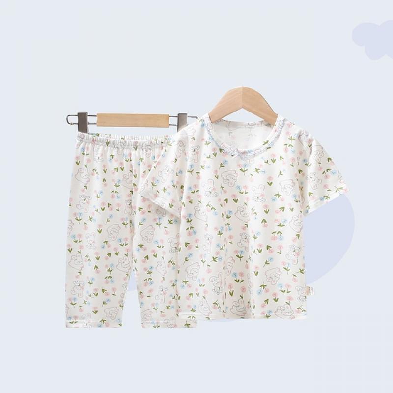 Kids Summer Pajama Children Floral Pyjama Enfant Fille Summer Set Boy Koran Clothing Sets Boys Pyjamas Pijamas Infantil Girls