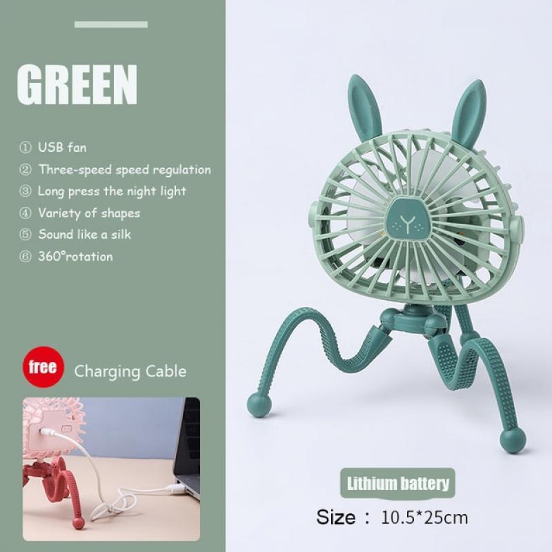 500mAh Stroller Fan Personal Portable Desk Handheld Baby Bed Car Seat Fan USB Rechargeable Fan Mini Stroller Accessories