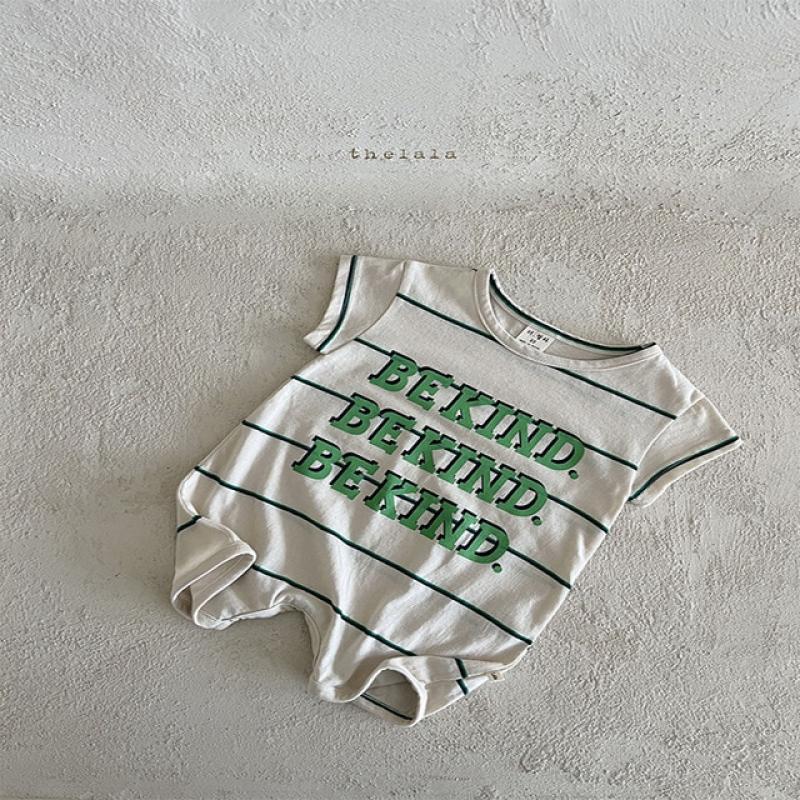2023 New Summer Toddler Boy Girl Retro Letter Print Short Sleeve Jumpsuit Newborn Striped Casual Loose Onesie Baby Cotton Romper