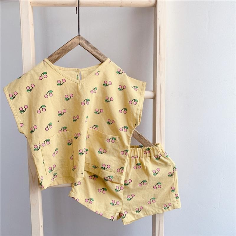 Summer girl baby clothes kids outfit sets cotton T-shirt + shorts suit for toddler girls baby clothing 1st birthday pajamas sets