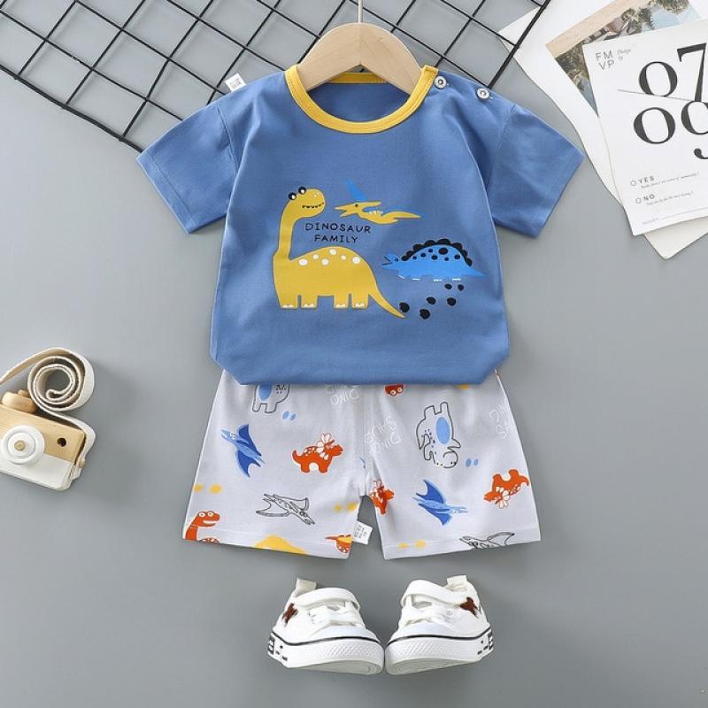 2023 Baby Boys Clothing Sets Summer Short Sleeve Cotton kids set 2Pcs leisure Mickey Mouse baby girls clothes