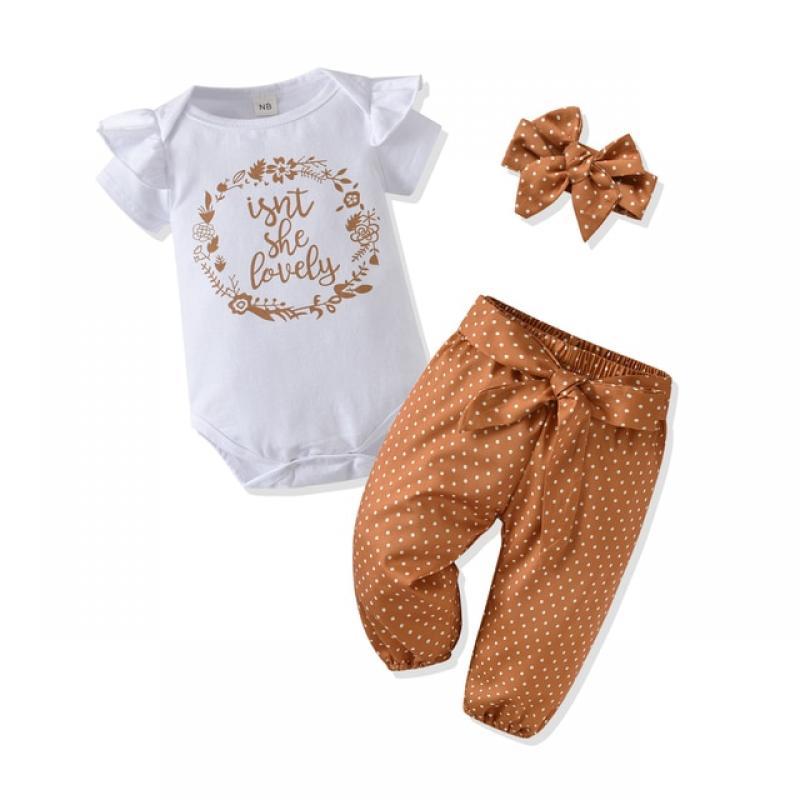 KuKitty Fashion Summer Newborn Infant Baby Girl Clothes Set Short Sleeve Ruffle Romper Tops Leopard Pants Headband 3Pcs Outfits
