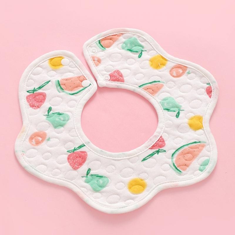 Waterproof Baby Feeding Bibs 360 Degree Petal Infants Cotton Yarn Saliva Towel Newborn Toddler Soft Burp Cloth For Kids Bib