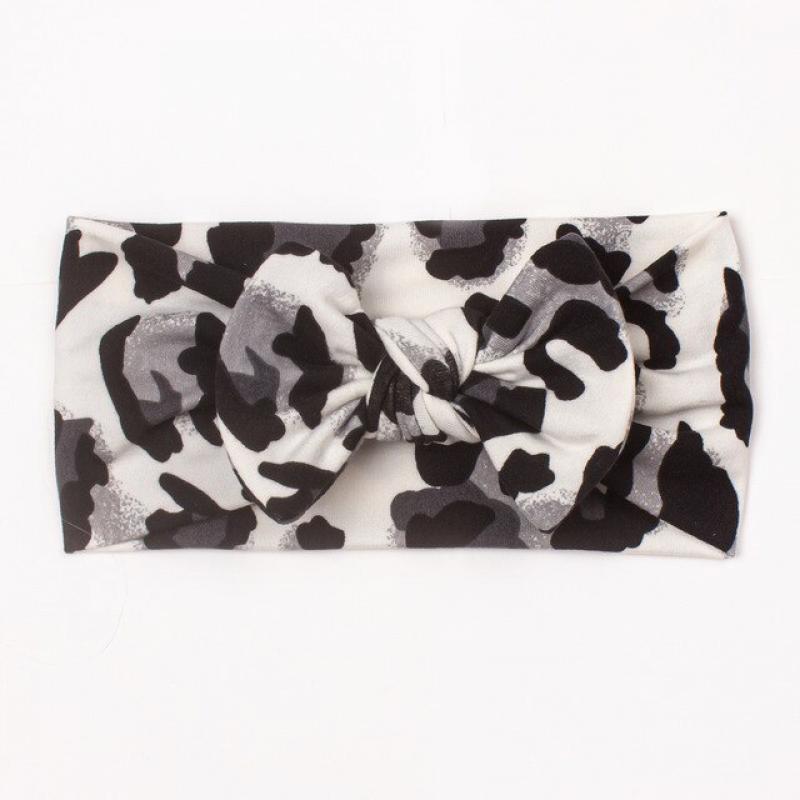 New Baby Leopard Print Headband Children's Wide Edge Traceless Bowknot Headband Baby Hair Band Suitable for 0-3 Year Old Babies