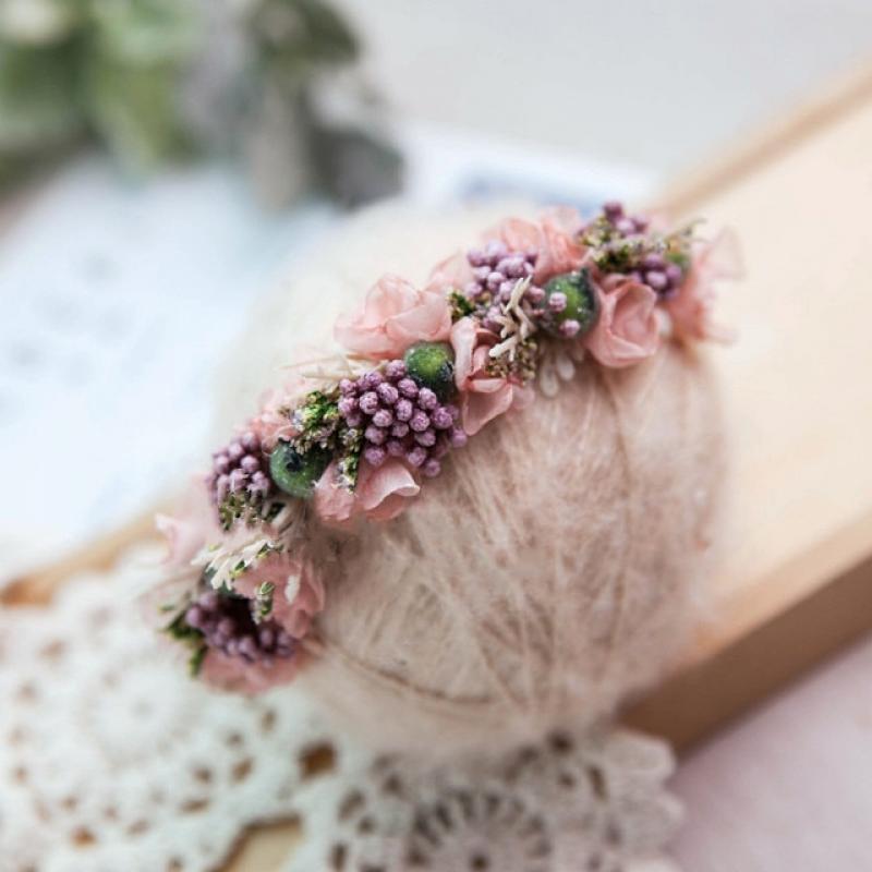Newborn Photography Props Baby Headband Full Moon Baby Photo Headdress Handmade Hairband Flower Headband