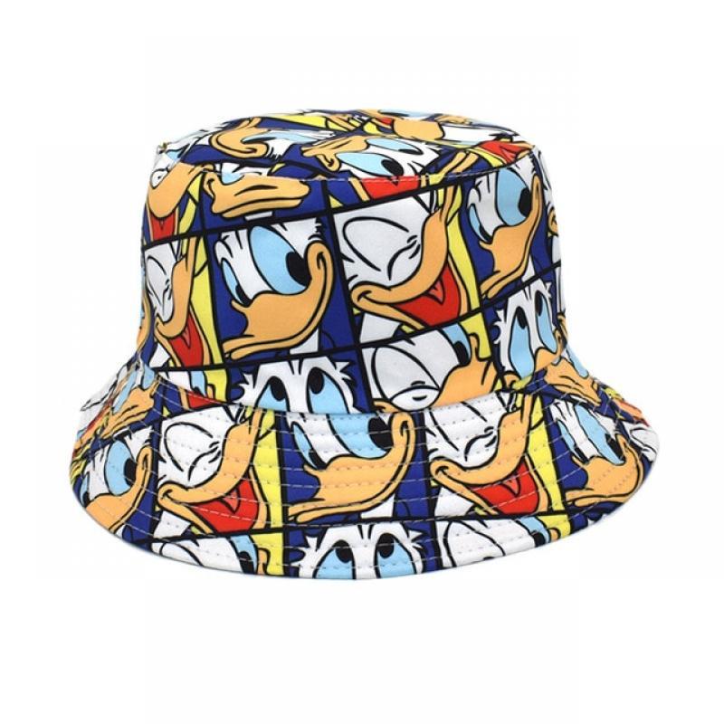Disney Waflera Mickey Mouse Bucket Cap Autumn Cartoon Fisherman Hats Double-sided Printing Cotton Cap Birthday For Kids Gifts