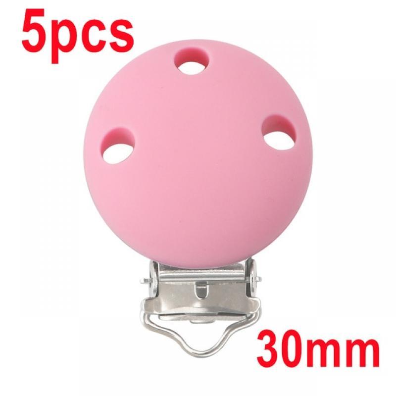 Kovict 3/5pcs 30mm/35mm Baby Silicone Clips Round Shape Pacifer Clips DIY Baby Pacifer Chain Nipple Nursing Clamps Toys