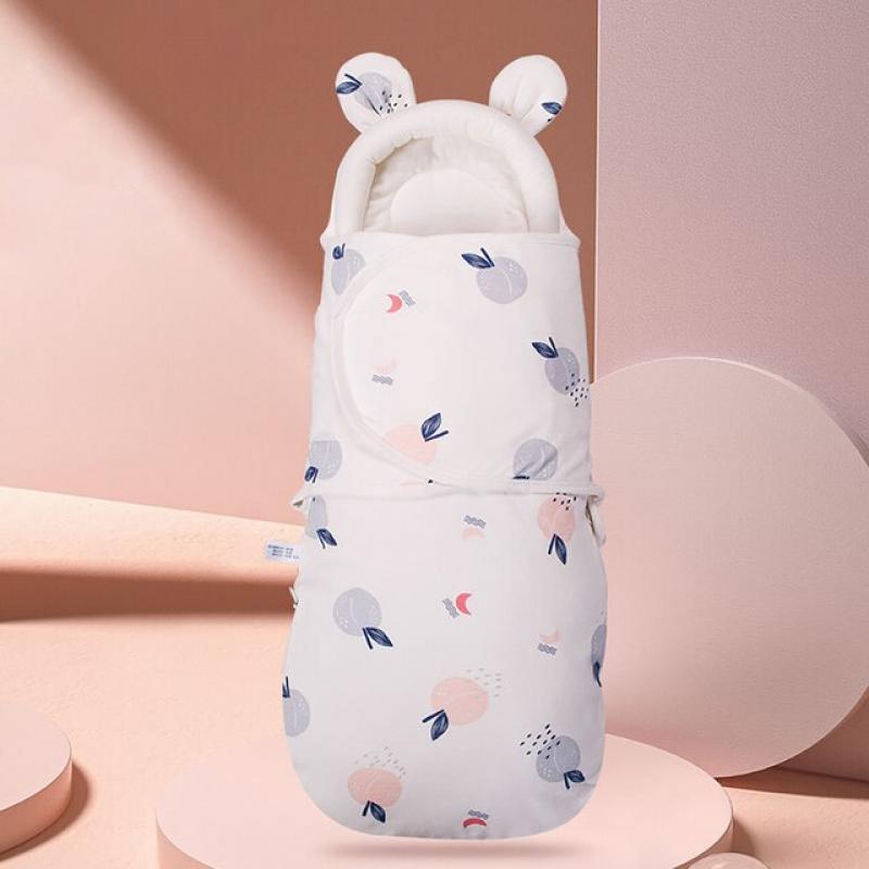 Baby Cocoon Swaddling Wraps 0-6 Months Newborn Baby Sleeping Bag Cute Bear Ears Kids' Head Neck Protector Design Diaper Bag