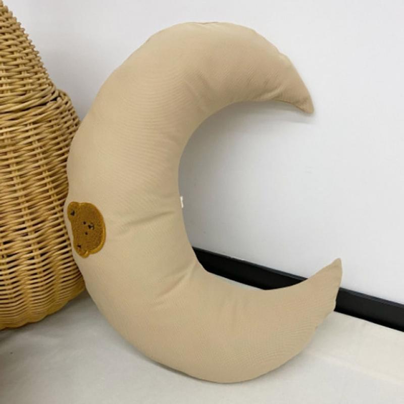 Kid Pillow Moon Shape Detachable Sleeping Children'S Headrest For Newborn Baby Bear Design Decorative Breastfeeding Pillow