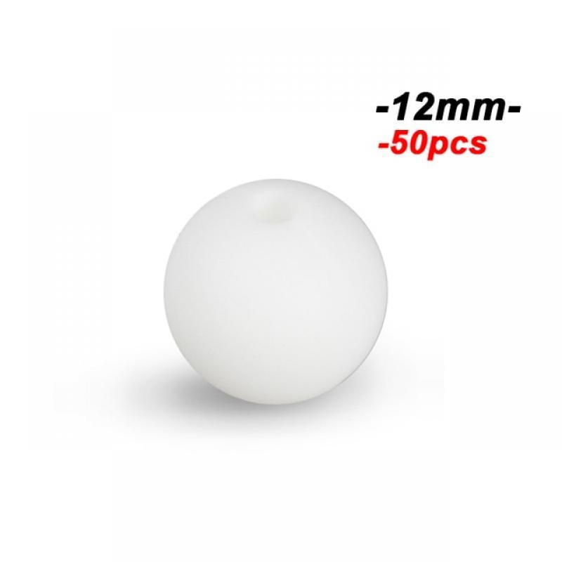 50Pcs 12mm Baby Silicone Beads BPA Free Baby Round Beads Teether Teething Pearl Ball Food Grade For Necklace Pacifier Chain Toys