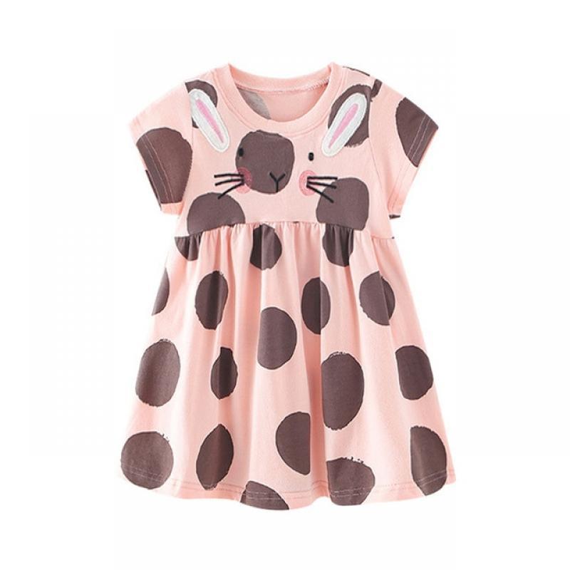 Jumping Meters Summer Princess Girls Dresses Ladybug Embroidery Cute Party Birthday Frocks Children's Costume Dots Dress