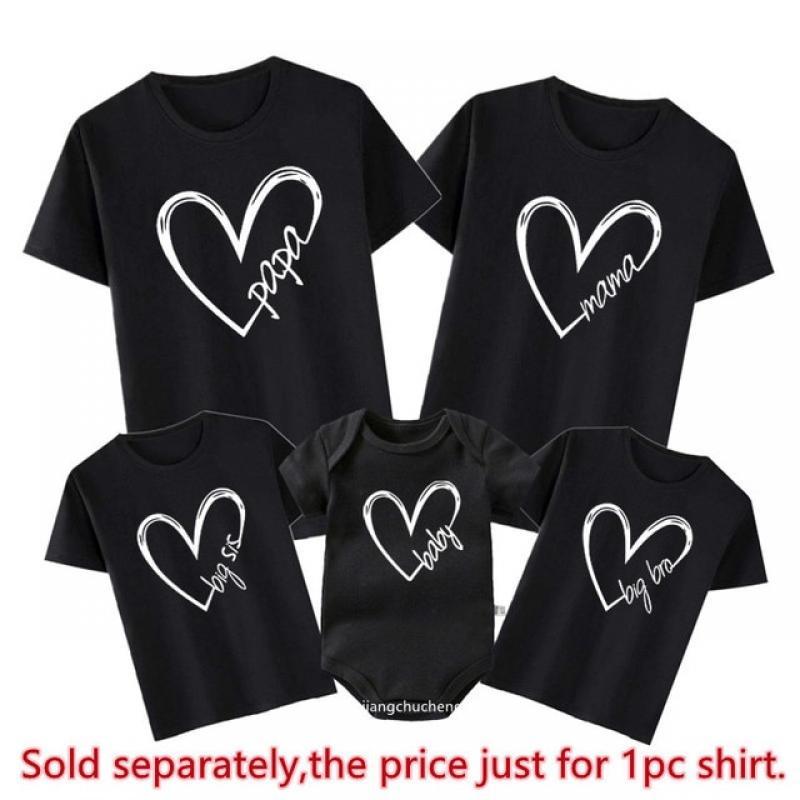 Papa Mama Family Matching Outfits Daddy Mom Kids T-shirt Baby Bodysuit Family Look Father Daughter Son Clothes Father's Day Gift