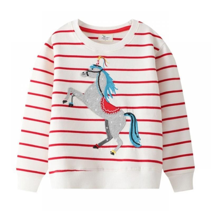 Jumping Meters New Arrival Cartoon Baby Clothes Hot Selling Girls Sweatshirts Cute Fashion Toddler Costume Hooded Shirts