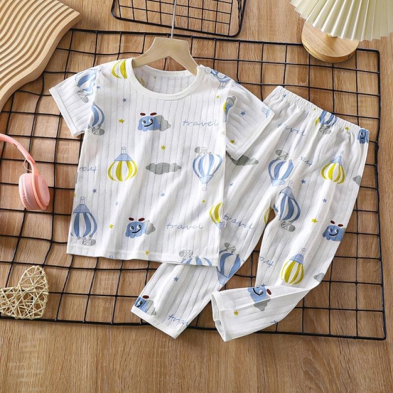 Toddler children boys girls clothing baby summer Thin cotton pajamas sets for kids girls boy clothes wear Home wear pajamas sets