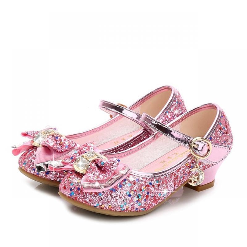 Princess Girls Party Shoes Children Sandals Colorful Sequins High Heels Shoes Girls Sandals Peep Toe Summer Kids Shoes CSH813