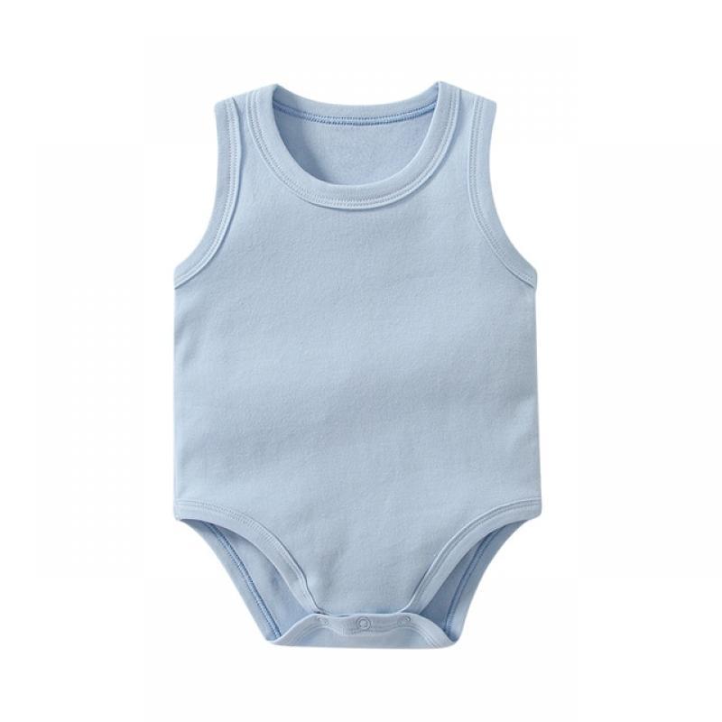 Baby Clothing Newborn Boy Girl 0-24 Months Vest Infant Romper Jumpsuit Cotton Solid Color Sleeveless Onesie