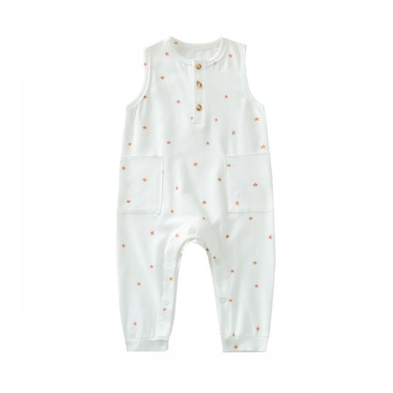 0-24M Baby Rompers Stars Baby Boy Clothes Cotton Sleeveless Children Jumpsuit With Pockets Girls Summer Clothes Newborn Bebes
