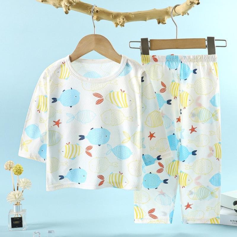 Cute 1-6 Year Baby Clothes Set Toddler Baby Boy Girl Clothing 2PCS Cartoon Dinosaur Pajamas Unisex Little Kid Shirt Trouser Suit