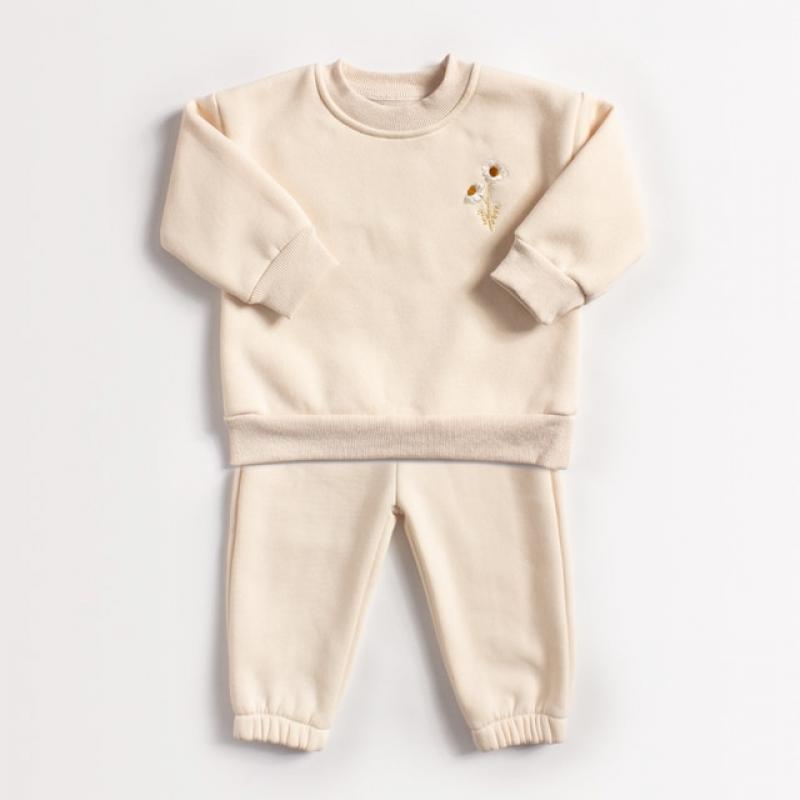 Baby Girls Clothes Set Fleece Embroidery Daisy Pullover Sweatshirt+Jogger Pants Set Girls Boys Tracksuit Toddler Girl Clothes