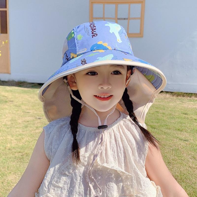 Beach Hat for Kids Summer Baby Bucket Cap Wide Brim UV Protection Panama Cap Outdoor Summer Baby Accessories for Beach Sun Hat