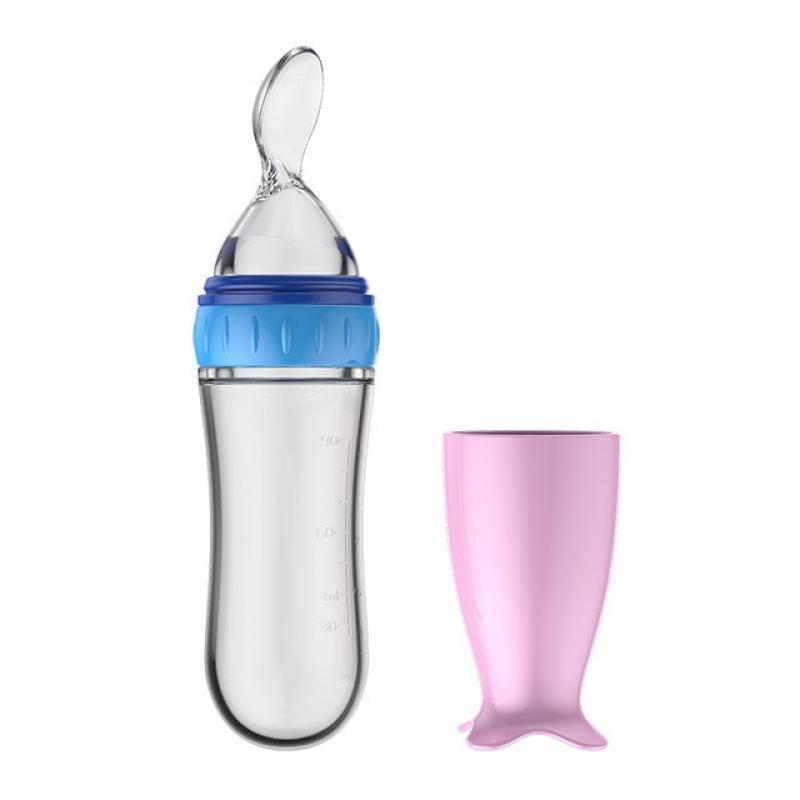 Baby Silicone Spoon Infant Bottle Food Supplement Rice Cereal Newborn Feeding Spoon