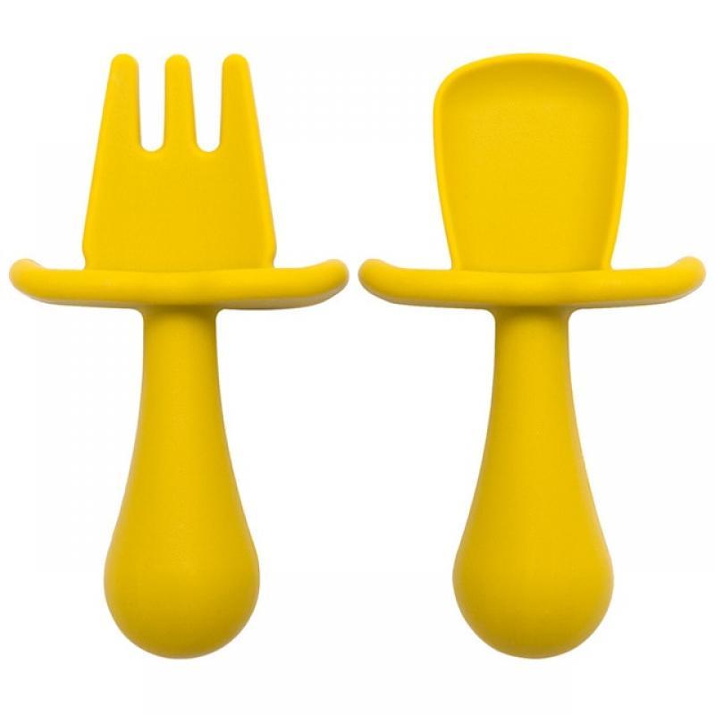 New Baby Feeding Silicone Mini Spoon Fork Baby Utensils Newborn Training Manipulative Ability Children's Tableware Baby Stuff