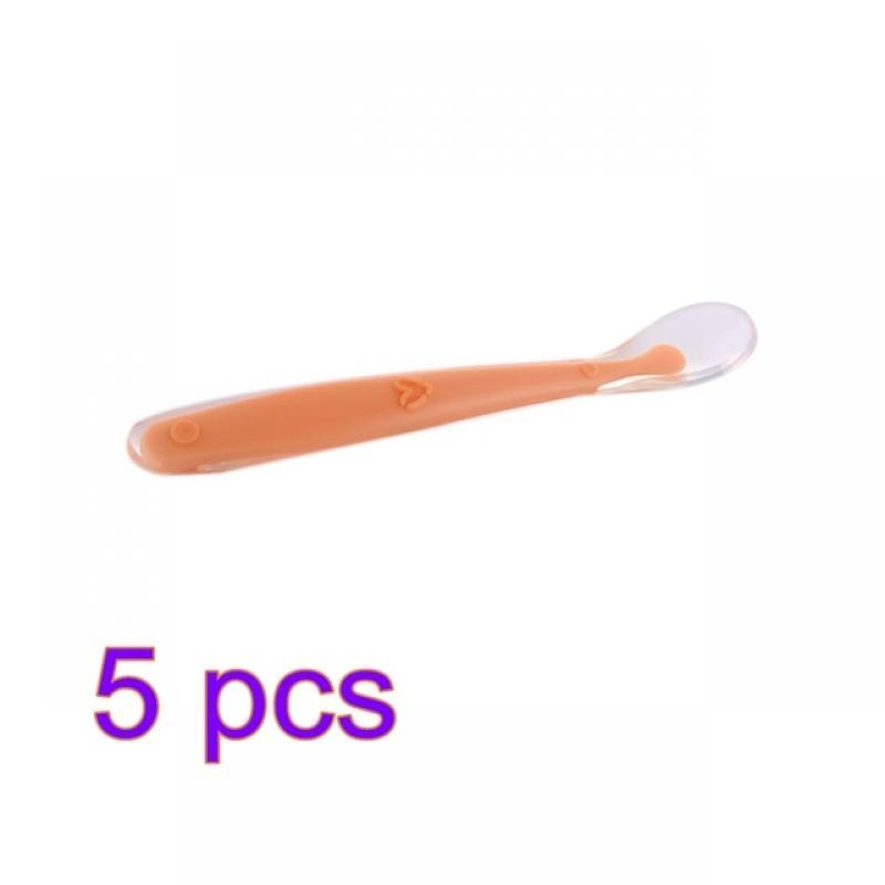 Baby Soft Silicone Spoon Candy Color Spoon Children Food Baby Feeding Dishes Safety Feeder Children Eating Training Spoon