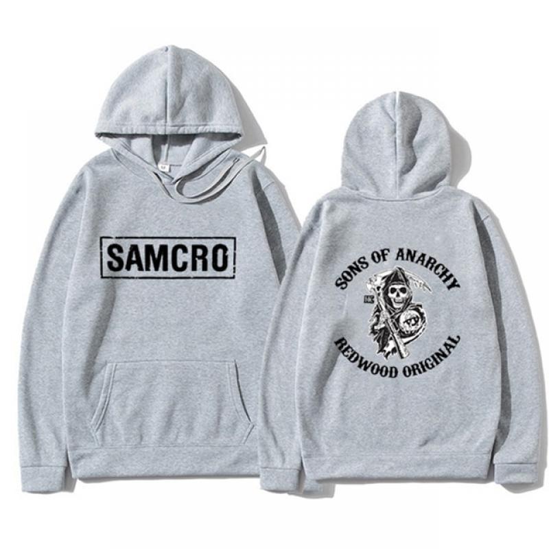 Hoodies Printed Fashion Skull Streetwear Men Women Oversized Sweatshirt Hoodie Loose Clothing Letter Samcro Sons Of Anarchy