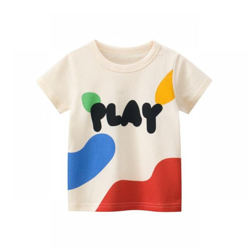 2023 Summer 2-8 Years Kids Girl Shorts Sleeve T-shirts Printed Little Girl Top Baby Girl T Shirts Children Toddler Girl Clothes