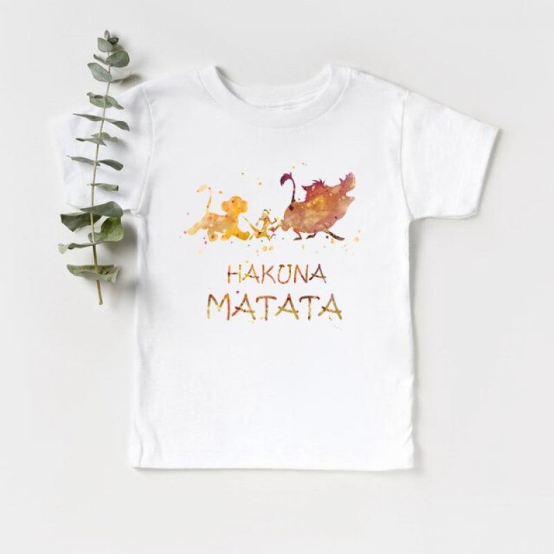 New Baby Boy Girl Cute Disney T-shirt Cartoon Lion King Kids Tshirts Fashion Kawaii Simba Print Children Casual T Shirt Clothes