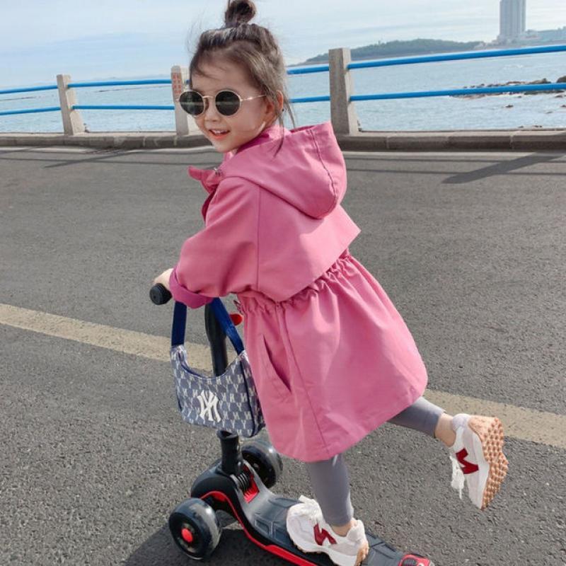 New Girls' Autumn Clothes New Children's Korean Version Of The Windbreaker Jacket Baby Foreign Style Coat Skirt 2 4 6 8T 2021