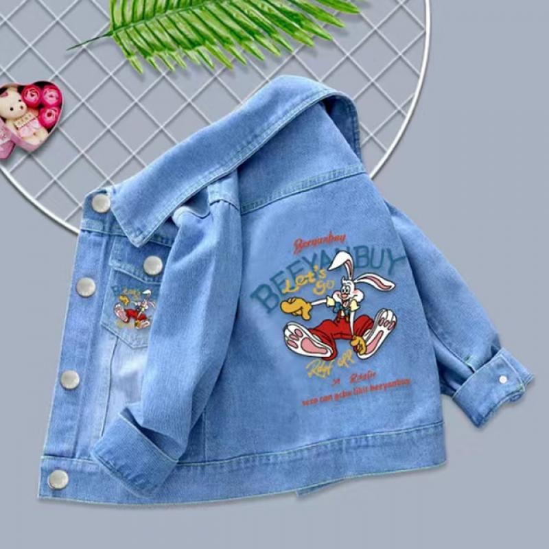 New Baby Boys Girls Denim Mickey Minnie Mouse Jacket Coat Children Kids 100% Cotton Printed Outerwear Clothes for 2 4 6 8 9y