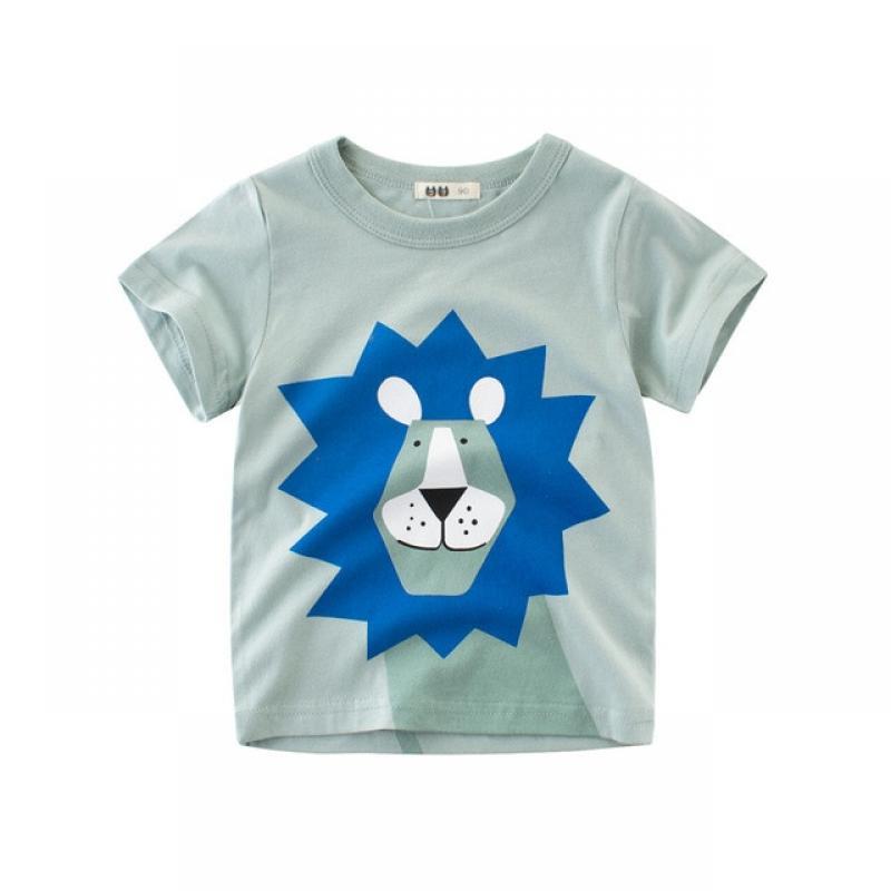 2 3 4 5 7 9 Years Summer Baby Boys Short Sleeve T-shirt Children Kids Cotton Cartoon Tops For Little Boys KF1022