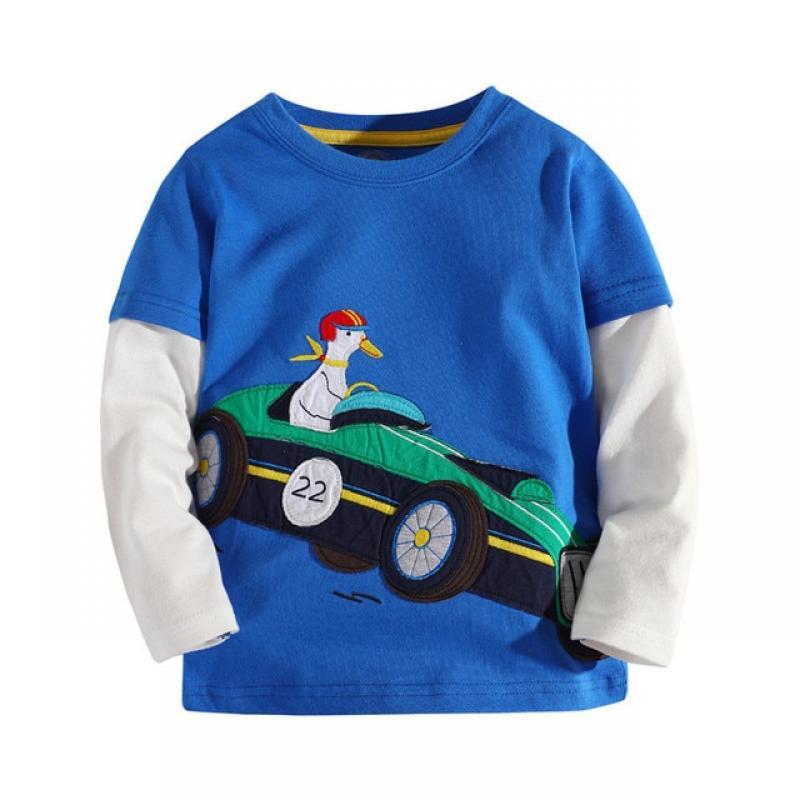 3-12 Years Boy T shirts Long Sleeve Frog  Applique Cartoon Hot Selling Baby Striped Brand Fashion Boy T shirt Boys Tops & Tees
