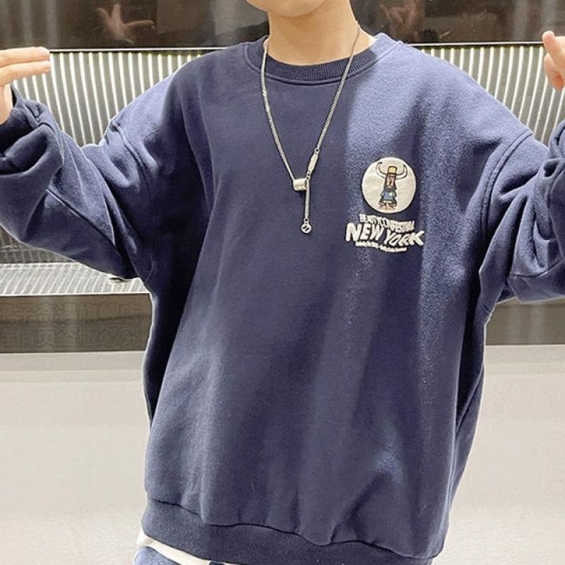 2023 Spring New Boys Clothing Fashion Trend Long Sleeve Round Neck Letter Printed Cotton Korean Version Kids Pullover Sweatshirt