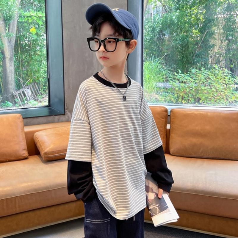 Children Sweatshirt Korean children Tshirt Patchwork baby kids girls long sleeve top spring Autumn New tops