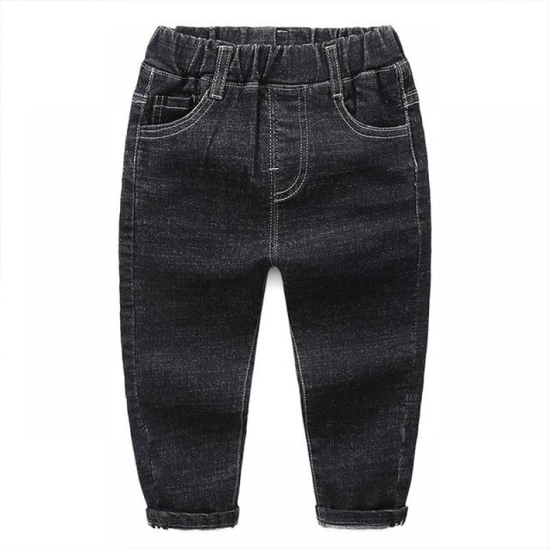 Children's Spring Autumn Cotton Jeans Baby Boys Fashion Elastic Denim Trousers Kids Solid Color Cowboy Casual Pants 2Y-8 Years