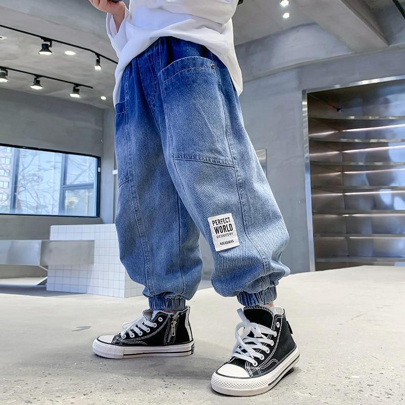 Boy Cargo Jeans  New Children Denim Pants for Boys Loose Trousers  Spring Autumn