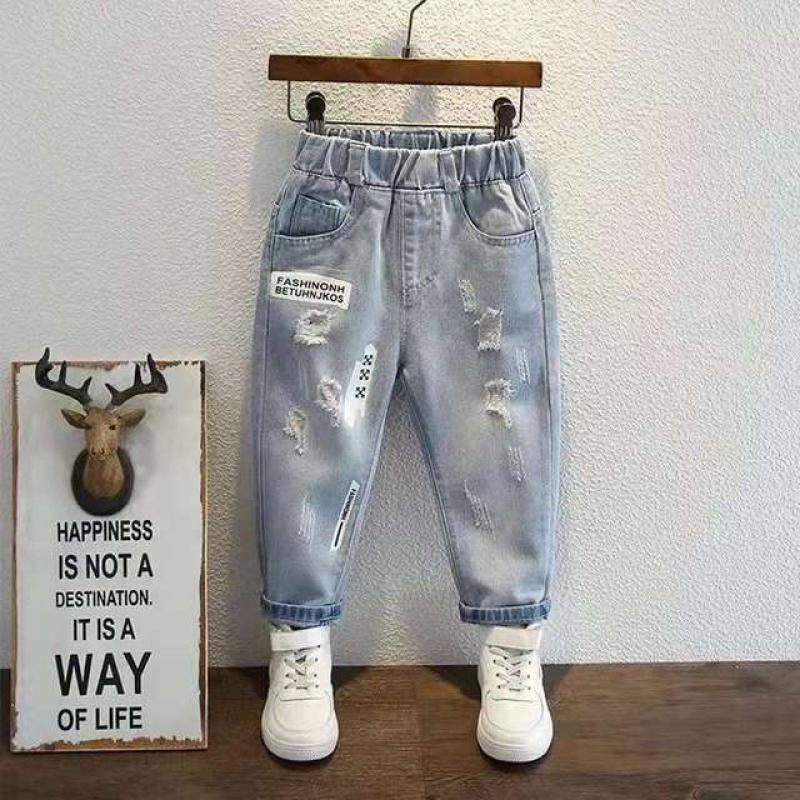 Boys' Pants 2021 New Spring And Autumn Models Of Baby Boys' Jeans Stretch Slim Fit For Small And Medium-Sized Children