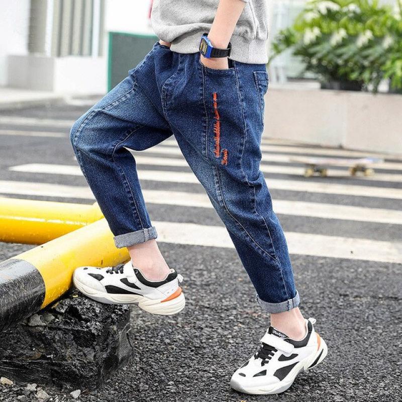 Denim Pants For Kids Boy Boys Casual Jeans Trousers High Quality Spring Autumn Children Loose Pants Bottoms Clothing 110-160cm