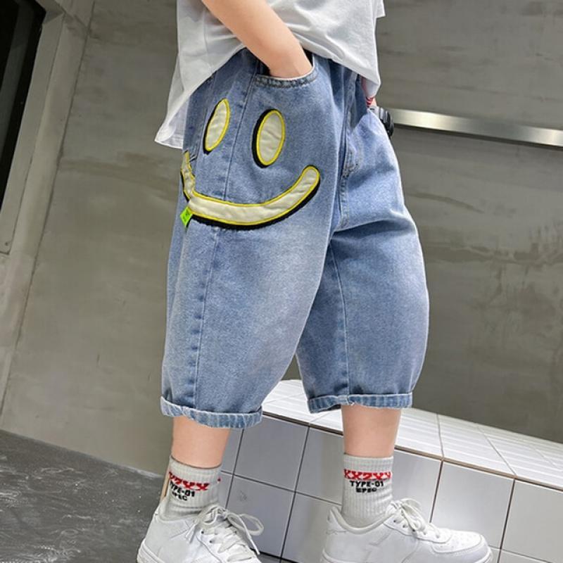 Boys' Denim shorts Kids jeans 2023 Summer thin Casual loose pants 7 8 9 10 11 12 13 14 Years
