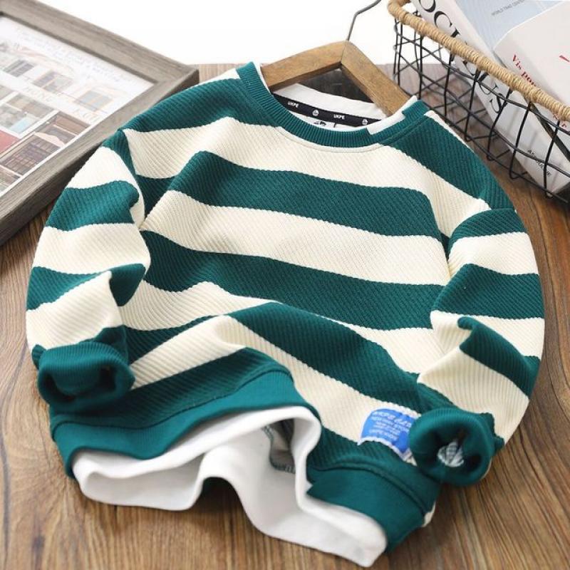 Boys' Autumn 2023 New Children's Spring and Autumn Striped Top Fashionable Baby Leisure Sweater