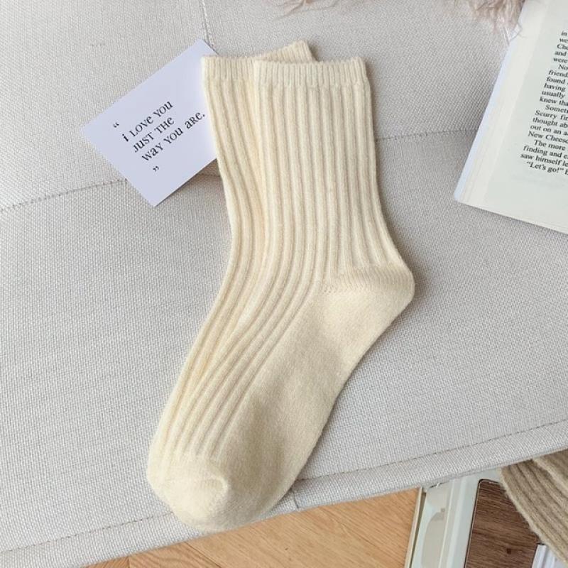 Winter Thicker Cashmere Wool Women Socks Casual japanese fashion Soild Color Long Sock Girls Thermal Warm Crew Sock 2022 New