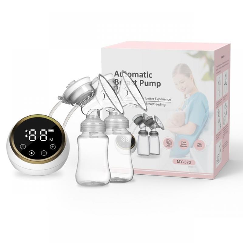MY-372 Double Electric Breast Pump Hands Free Breast Pump for Breastfeeding 3 Modes & 9 Adjustable Levels Low Noise LED Screen