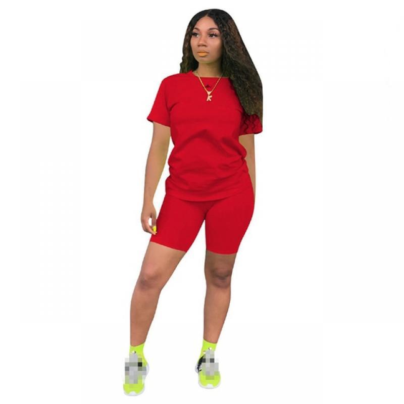 Women Short Sets Skinny Biker Home 2 Piece Sets Women's Suit for Fitness Tracksuits with Shorts and Top Blouse Outfits Sweatsuit