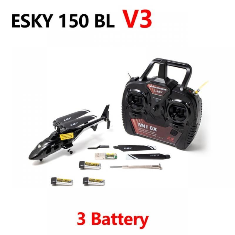 ESKY 150 BL V2 MINI RC Helicopter Scale 6 DOF FXZ Flight Controller Altitude Hold Flybarless RTF Air wolf For Children Toys