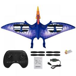 RC Pterosaur Helicopter Dron Jurassic Dinosaur World Flying Toys For Children Radio Control Pterosauria Drone Aircraft Gifts