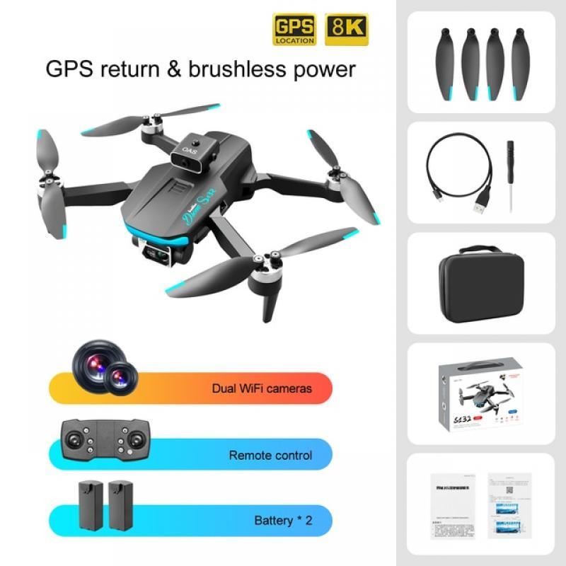 S132 GPS 8K Pro Drone with Camera 5G WIFI 360 Obstacle Avoidance FPV Brushless Motor RC Quadcopter Mini Toy Gift Boys