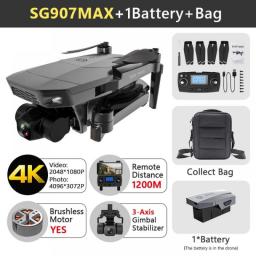 Profesional SG907 Max GPS Drone 4K 5G Wifi Dron With Camera 3-Axis Gimbal Brushless RC Quadcopter Best Dron Vs SG906 MAX