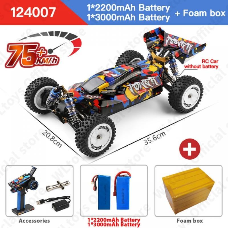WLtoys 124007 75KM/H 4WD RC Car Professional Racing Car Brushless Electric High Speed Off-Road Drift Remote Control Toys for Boy